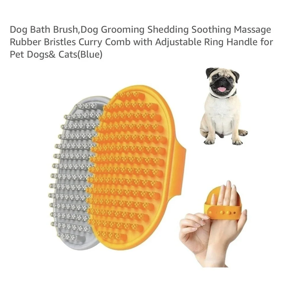 Soft Rubber Dog Cat Brush‎ - Pet Bath Silicone Comb for Grooming & Cleaning B-P